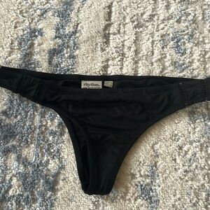 Rhythm black thong bikini bottom size large